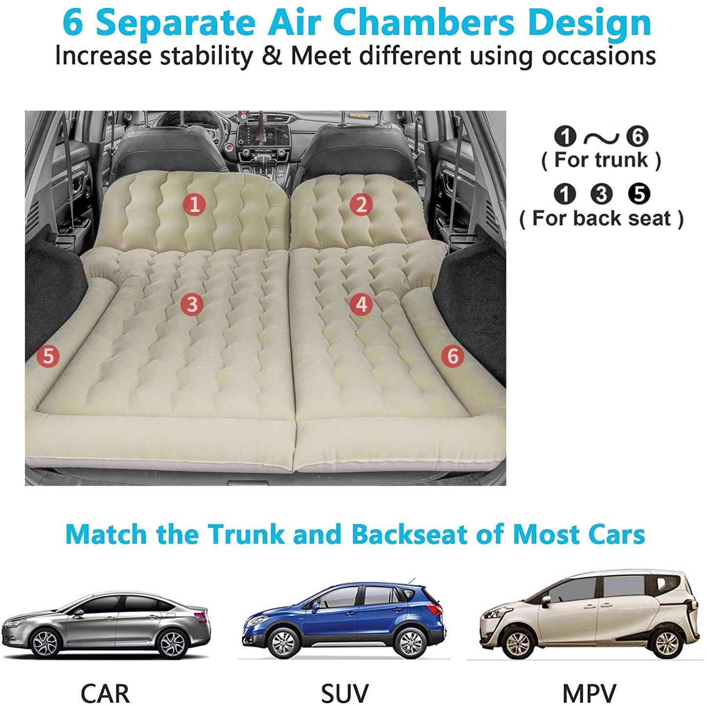 Car inflatable bed - Black