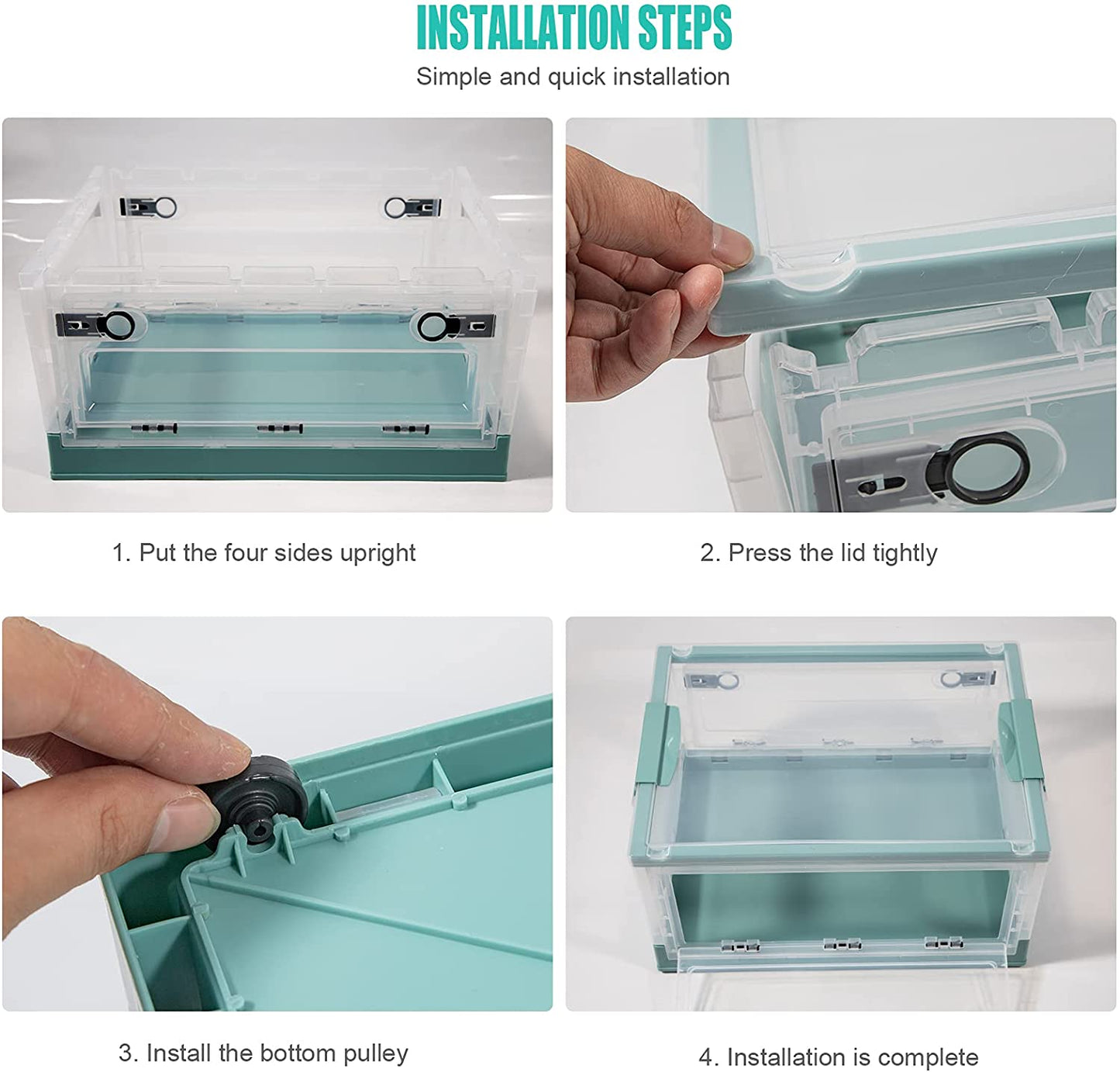 Storage Box Large Capacity Clothing Box Folding Green 25L