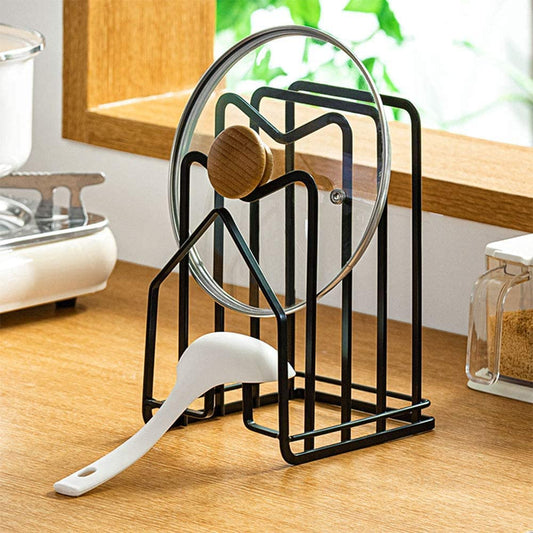 Kitchen Countertop Cutting Board Lids Rack Organizer Black 2 Pack