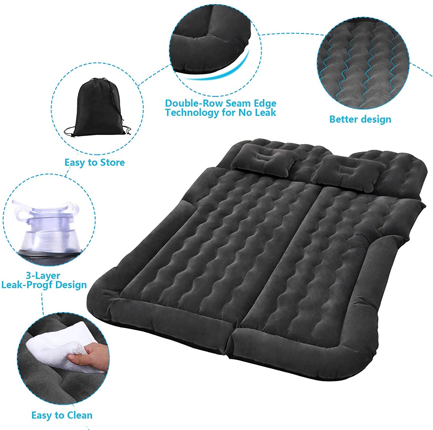Car inflatable bed - Black