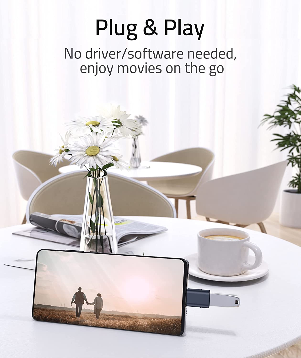 USB C to USB Adapter 2 Pack (Black and Sliver)