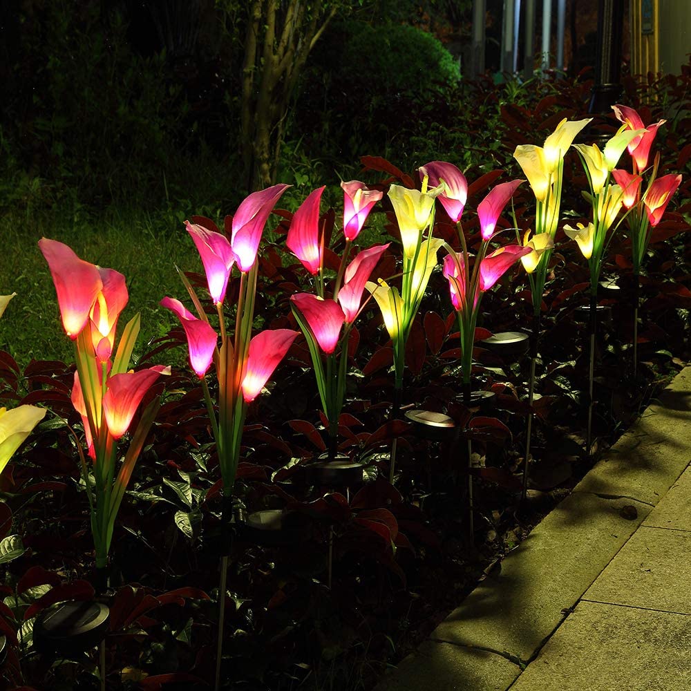 Outdoor Solar Garden  Lights Calla Lily (2 Pack)- Purple