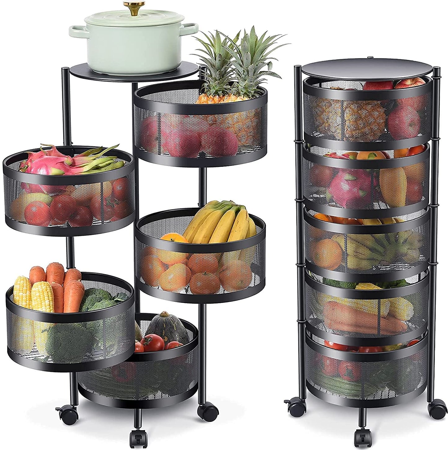 Kitchen Storage Trolley Shelf 5 Tier Cycle Metal