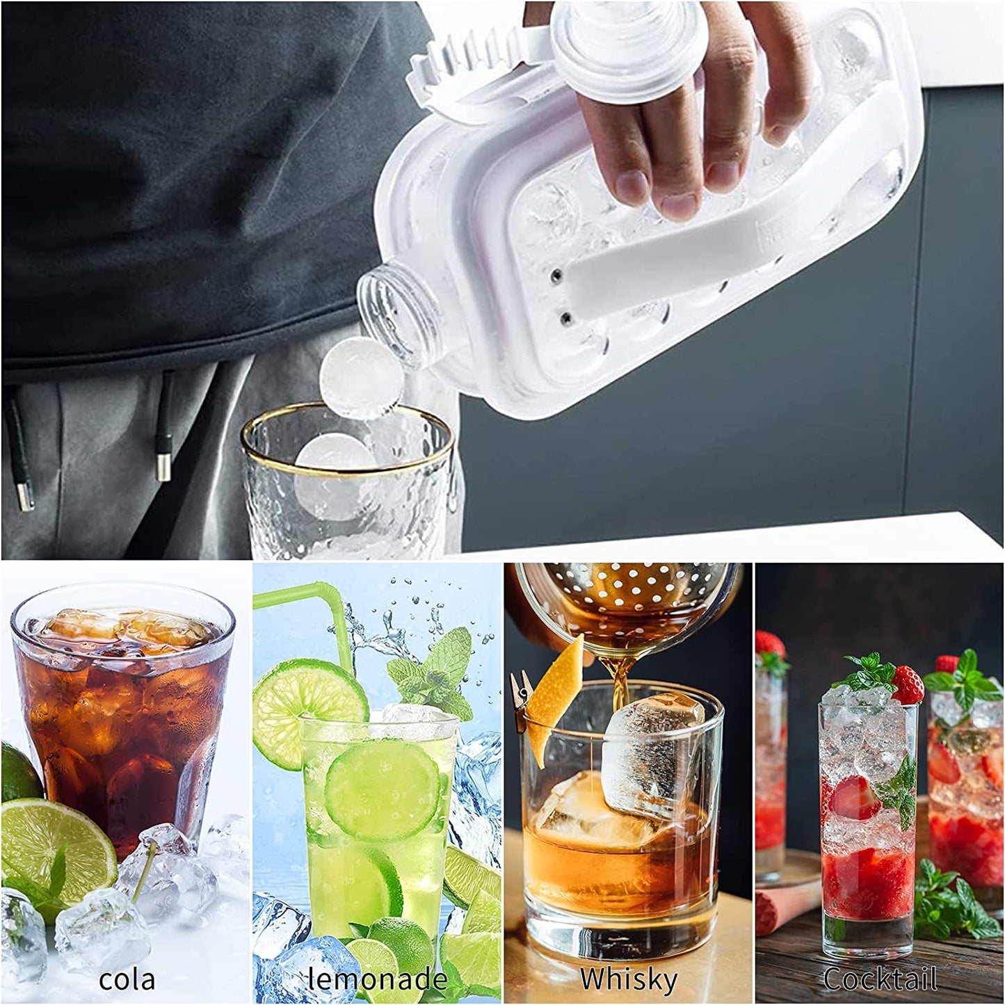 17 Pcs Portable Ice Maker Bottle White