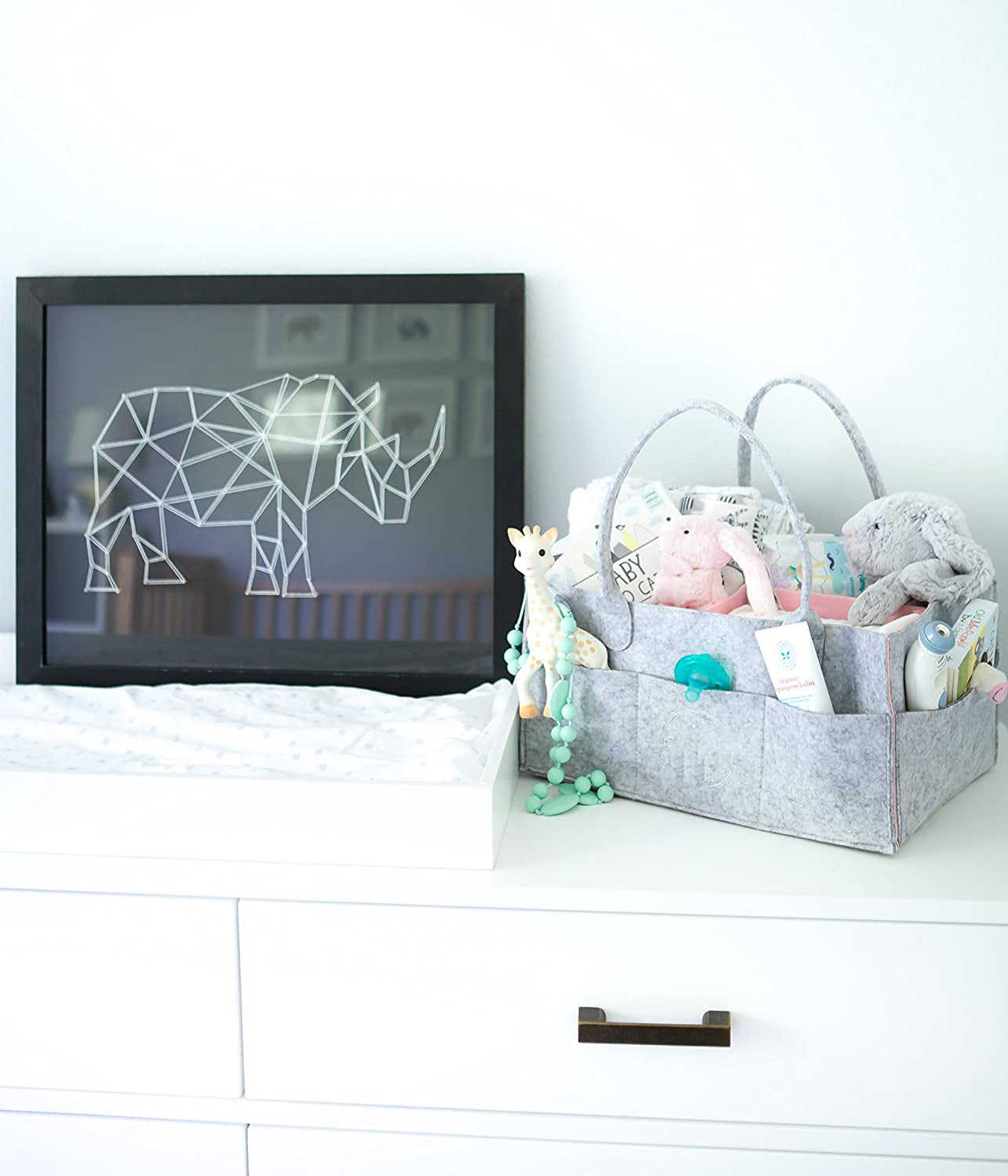 Baby Nappy Caddy Organizer - Green
