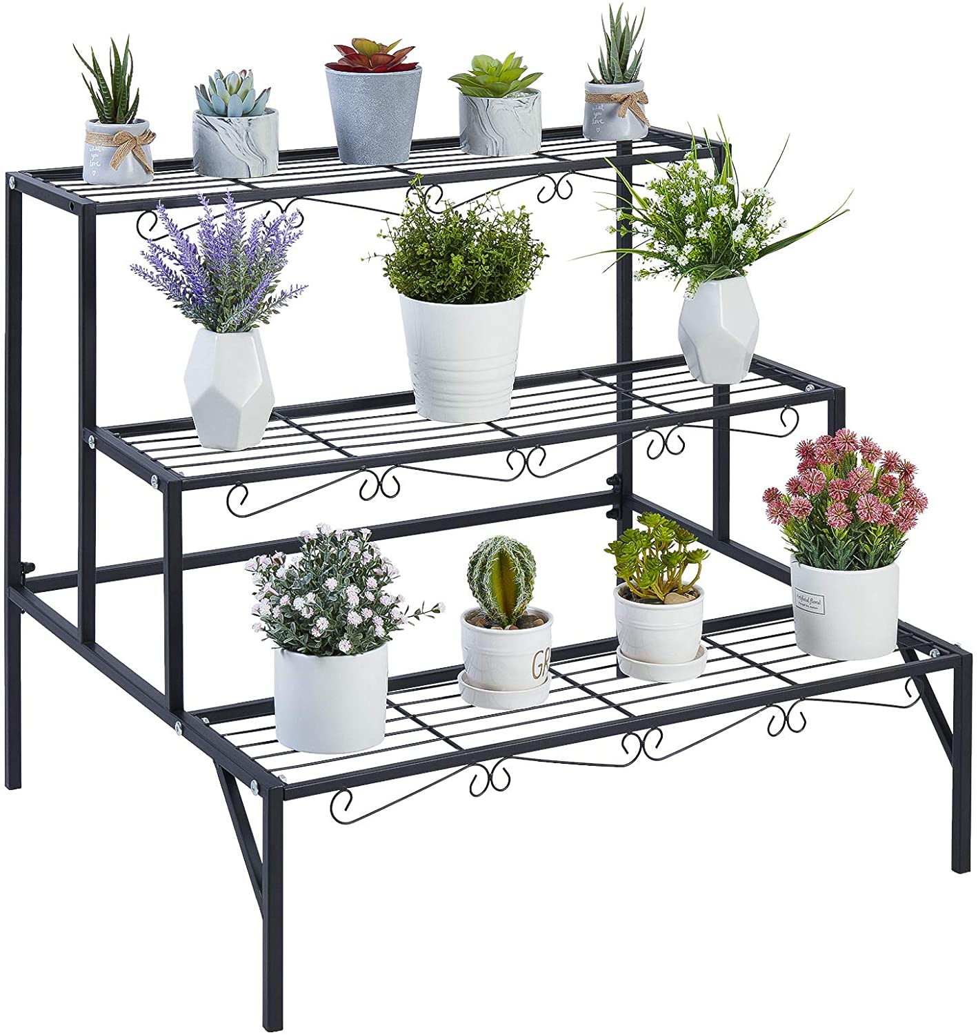 Plant Rack Stand 3 Tier Ladder Plant Shelves Garden Flower Rack