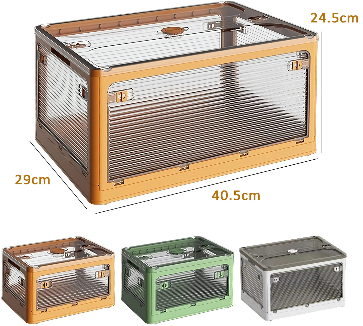 Desktop Storage Box Folding White - 40.5cm x 29cm x 24.5cm
