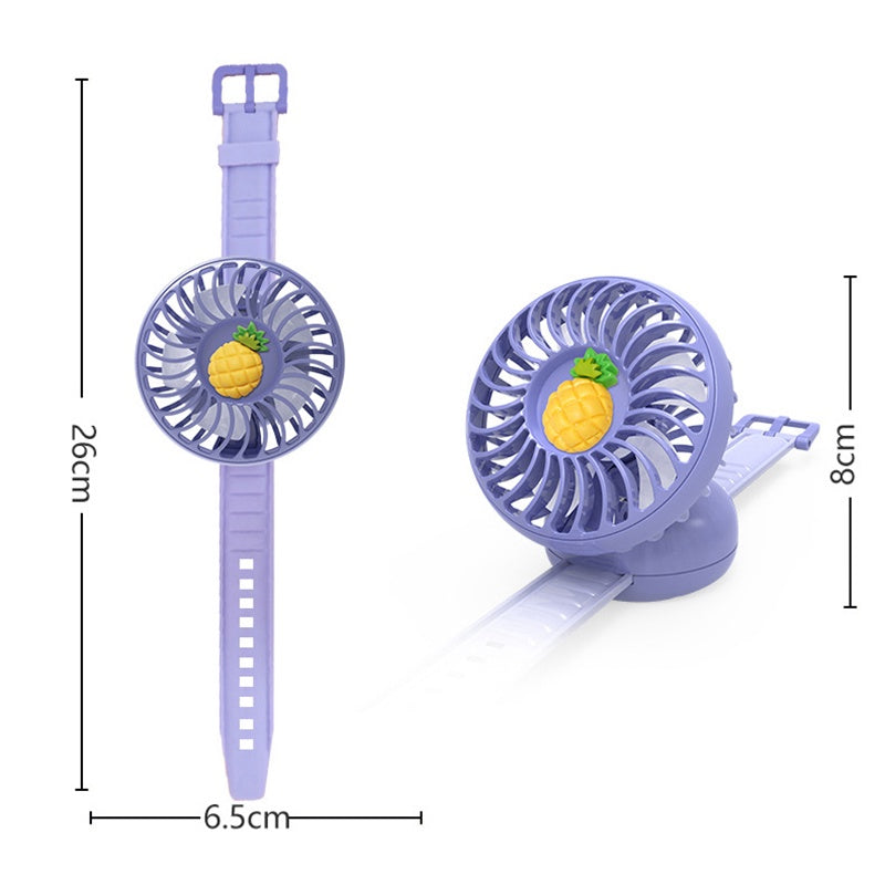 Portable Rechargeable Mini Watch Fan Purple