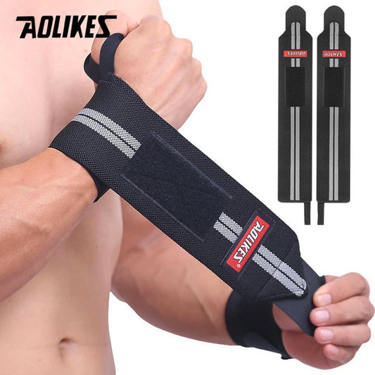 Compression Wristbands Wrist Brace 2pcs Fitness Padded Wrist Thumb Brace Strap Power Weight Lifting Hand Wrap Support Gym Training Bar Wristband