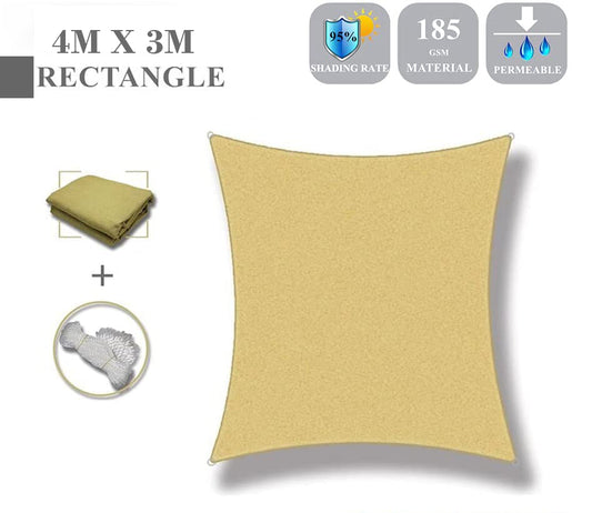 *CLEARANCE* Sun Shade Sail Rectangle 4m x 3m