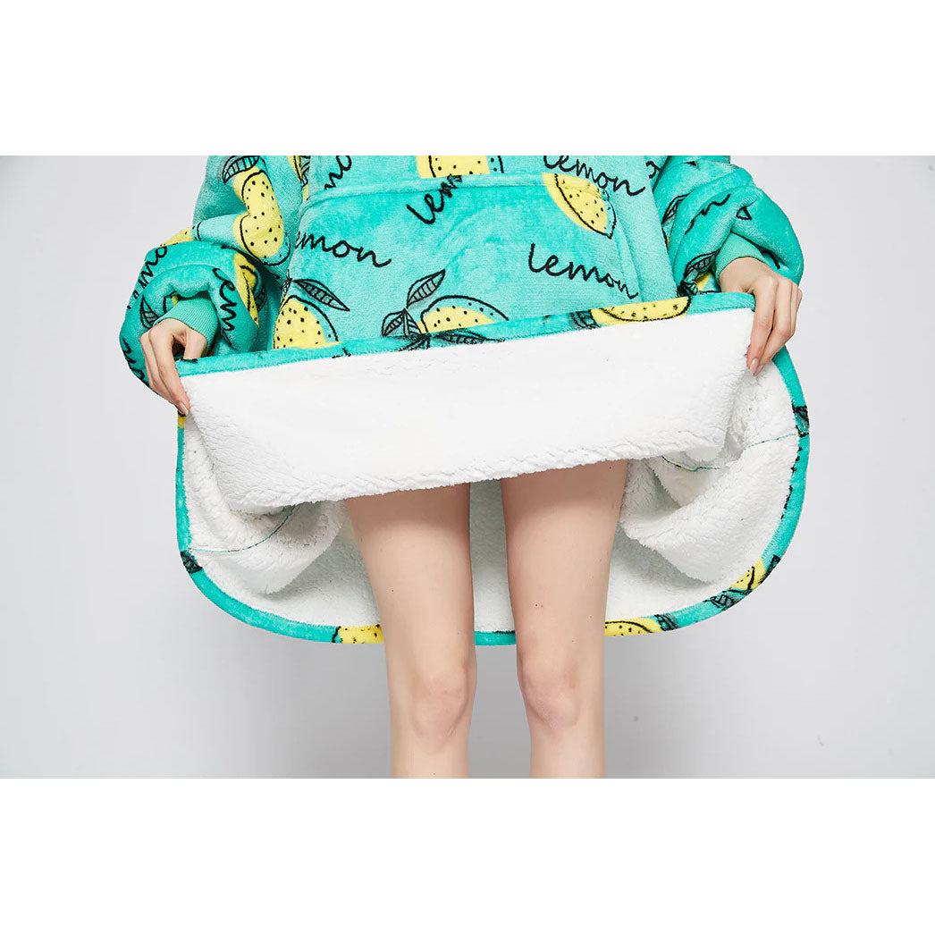 EXTRA THICK Oversized Microfiber Wearable Blanket Lemon