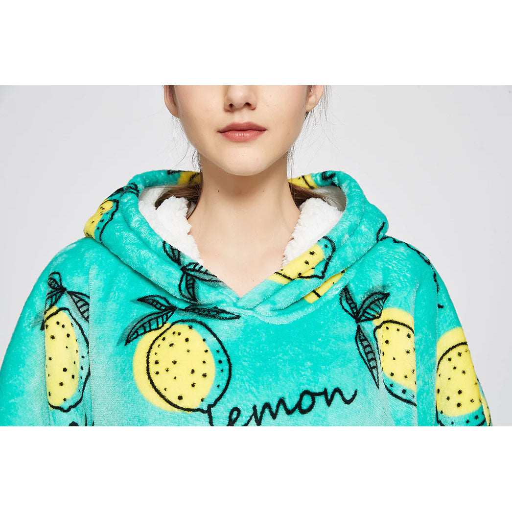 EXTRA THICK Oversized Microfiber Wearable Blanket Lemon