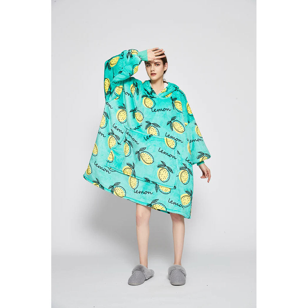 EXTRA THICK Oversized Microfiber Wearable Blanket Lemon