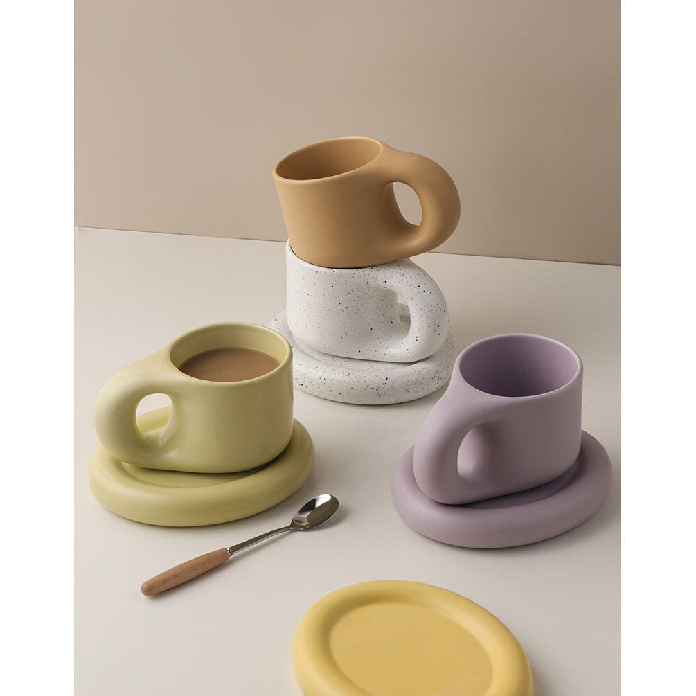 Morandi mug and coaster set Yellow