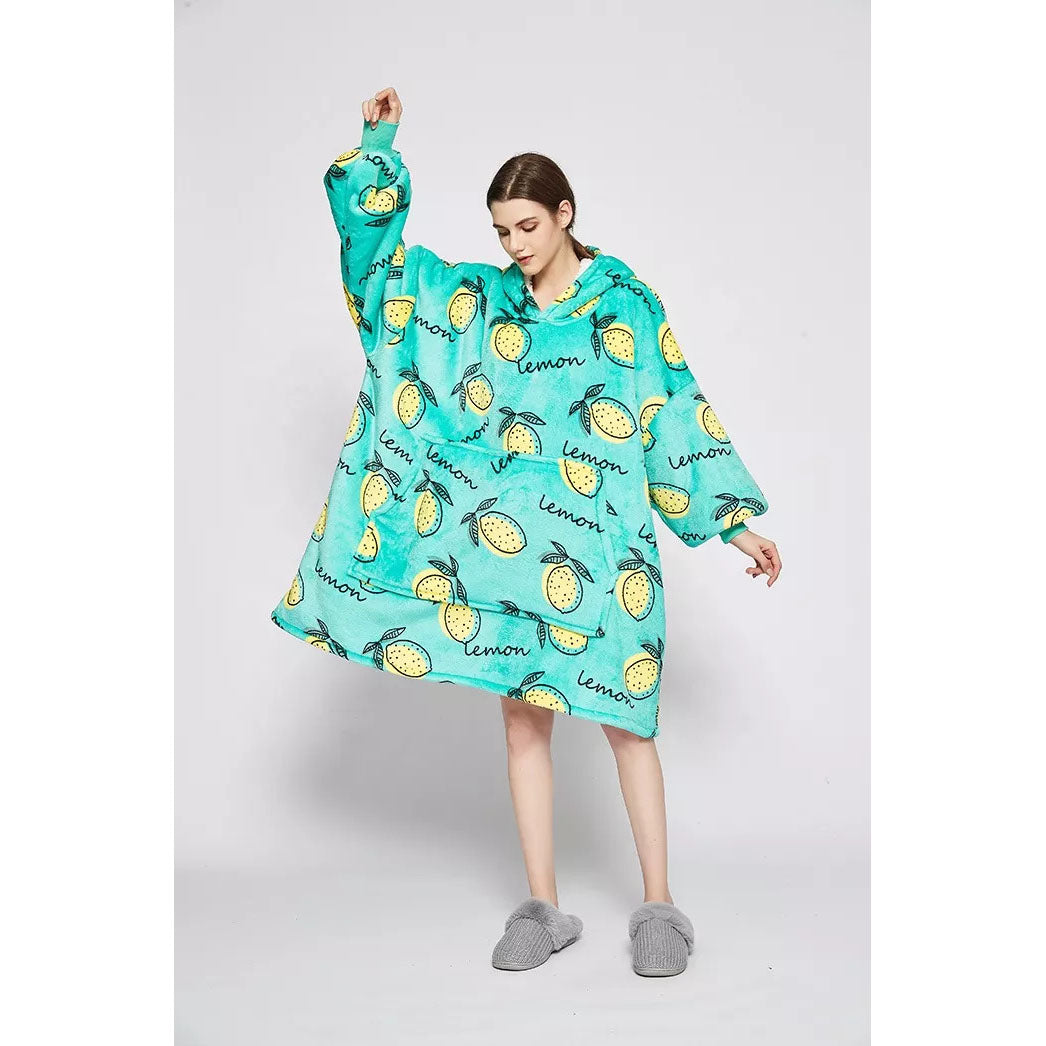 EXTRA THICK Oversized Microfiber Wearable Blanket Lemon