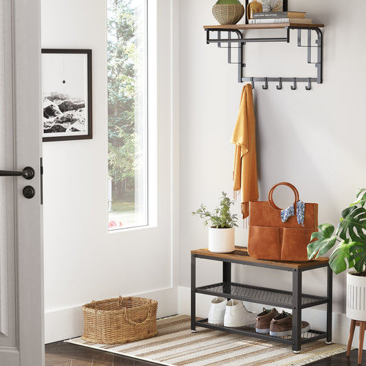 VASAGLE 3-Tier Shoe Rack, 28.7 Inches Long Storage Shelves
