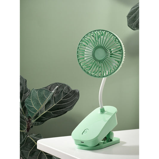 Portable Rechargeable Table Clip Fan Green