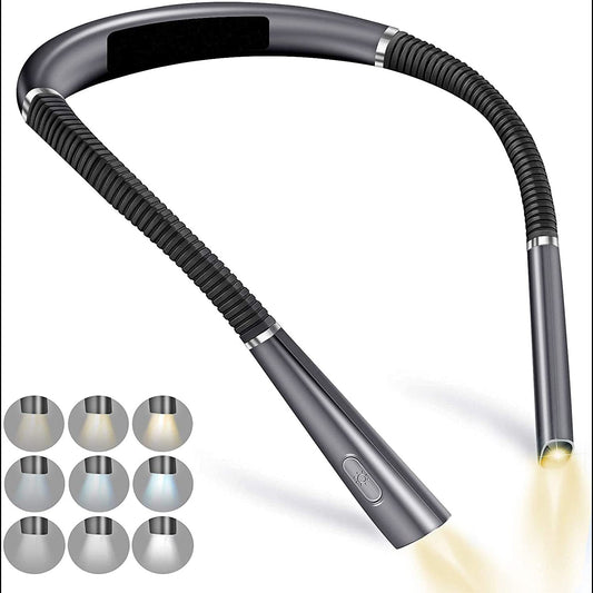 LED Neck Reading Light Rechargeable Book Light for Reading in Bed  3 Colors, 3 Brightness Levels