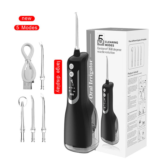 Cordless Water Flosser Teeth Cleaner USB Rechargeable - Black