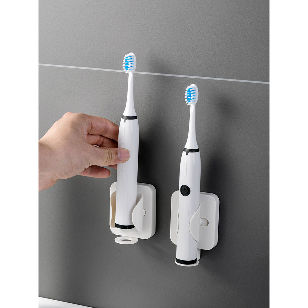 2 Pack Electric Toothbrush Hanger Punch-Free Wall-Mounted Toothbrush RackWhite