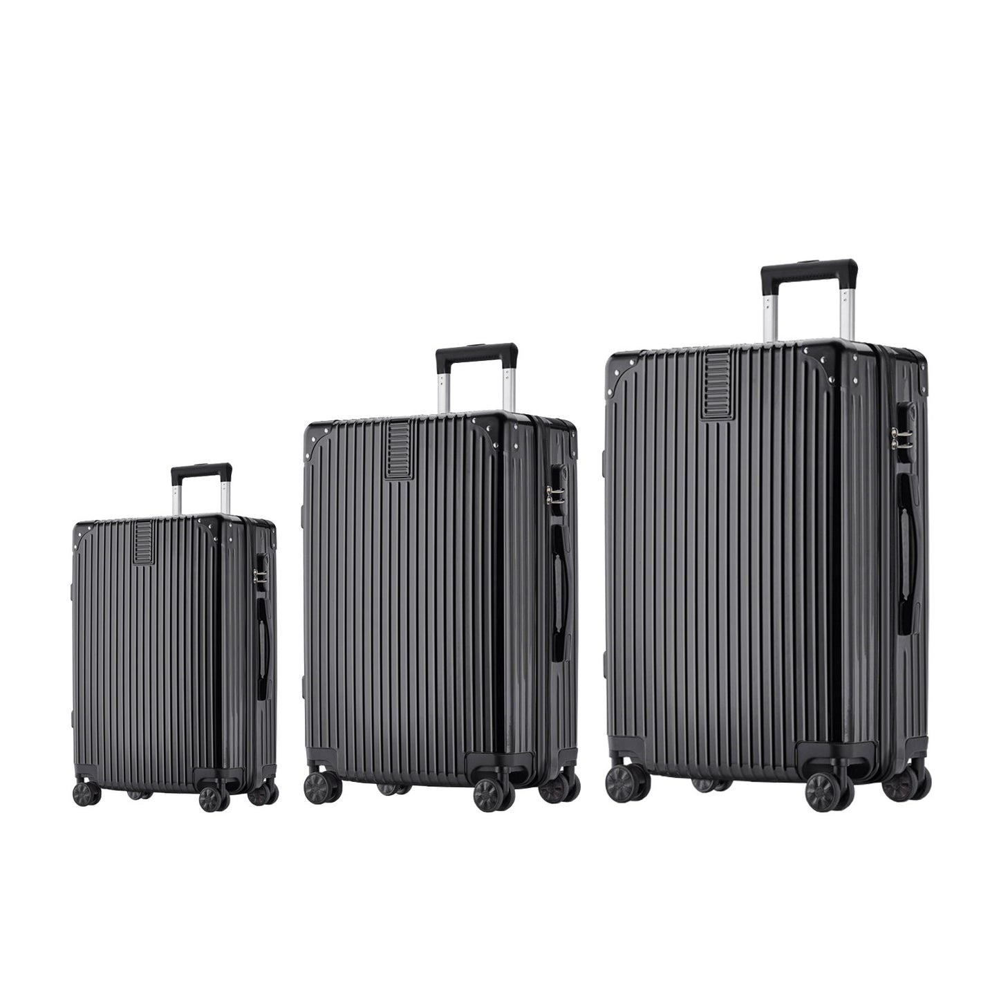 Luggage Set 3 Piece Set Suitcase  - Black