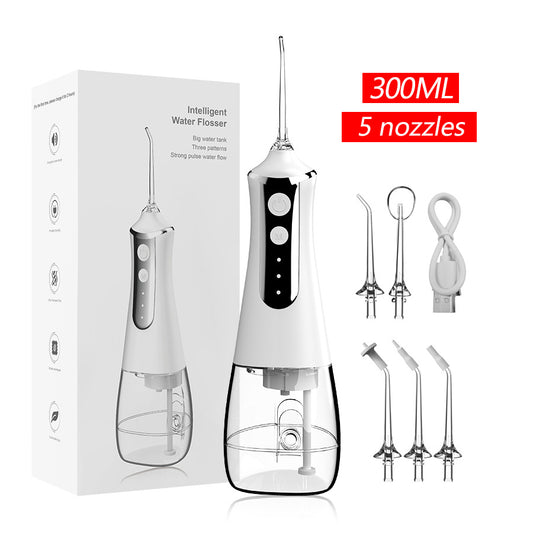 Cordless Water Flosser Teeth Cleaner USB Rechargeable - White