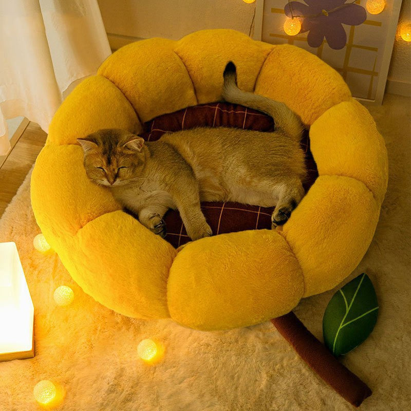 Dog Cat Bed - Sunflower