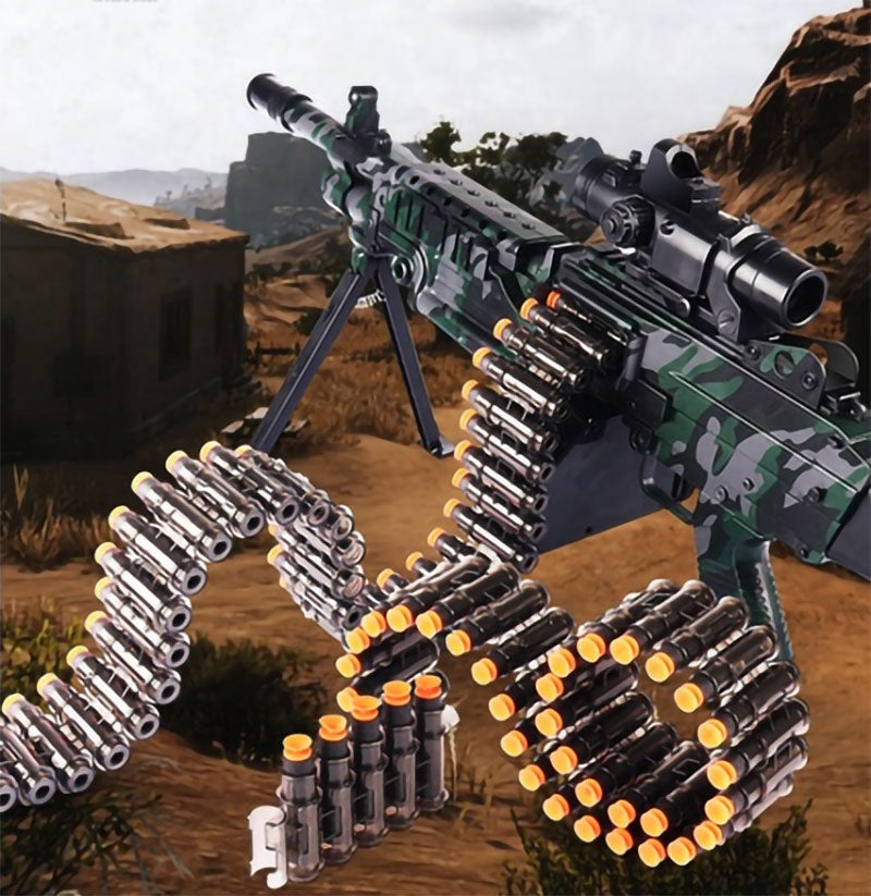 Toy Gun Soft Bullets 32-Bullet-Chain Automatic Toy Foam Blaster 40 Pcs EVA Darts
