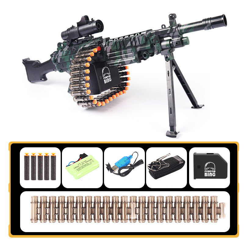 Toy Gun Soft Bullets 32-Bullet-Chain Automatic Toy Foam Blaster 40 Pcs EVA Darts