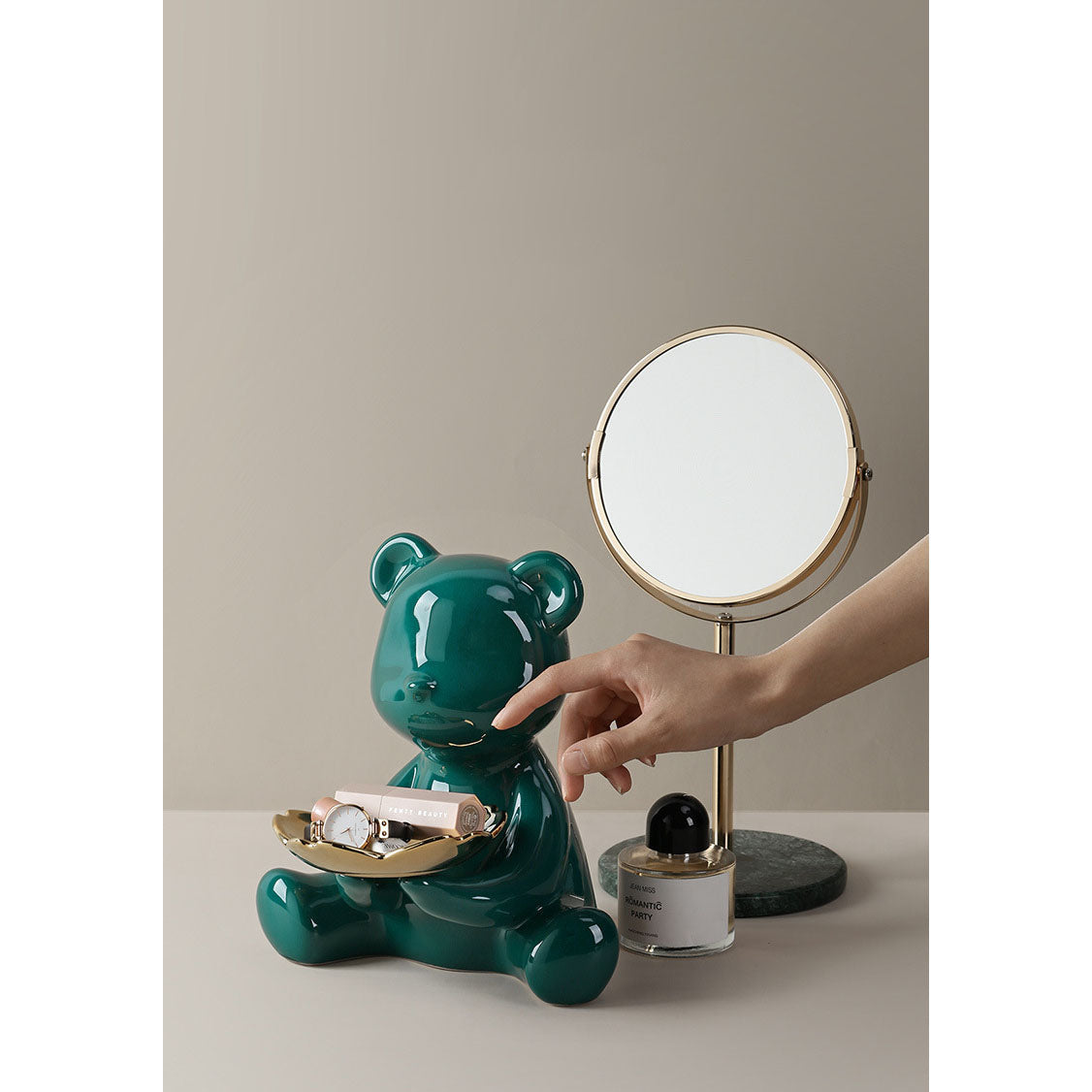 Bear Decor Plate Large Green