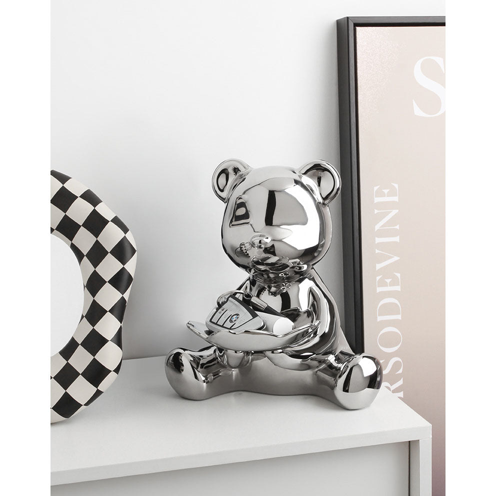 Bear Decor Plate Large Sliver