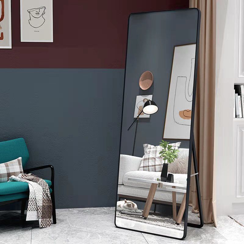 Full Body Mirror Full Length 165 cm Aluminum Frame Modern Round Corner Wall Mirrors Floor Mirror