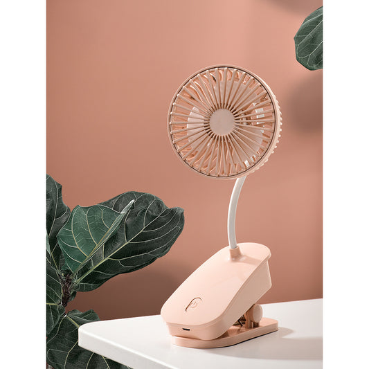 Portable Rechargeable Table Clip Fan Pink