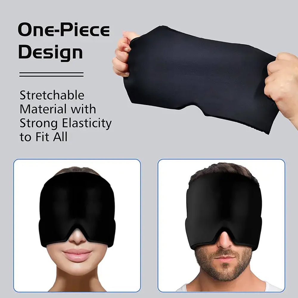 Double Form Fitting Head Gel Ice Cap, Cold Therapy  Ice Head Wrap Ice Pack Mask, Cold Cap, Migraine Relief Cap