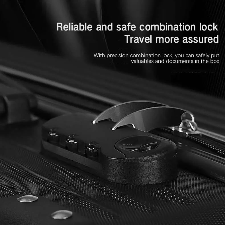 Luggage Set 3 Piece Set Suitcase  - Black