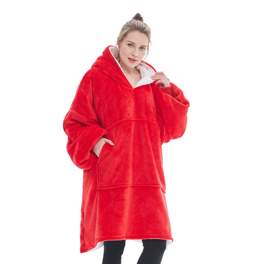 EXTRA THICK Oversized Microfiber Wearable Blanket Red