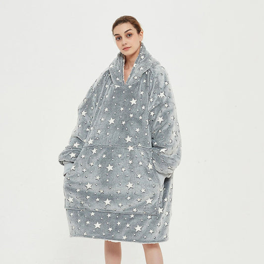 EXTRA THICK Oversized Microfiber Wearable Blanket Gray
