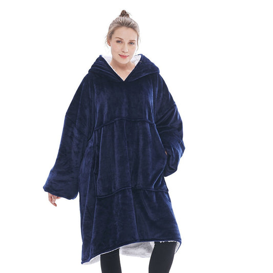 EXTRA THICK Oversized Microfiber Wearable Blanket Blue