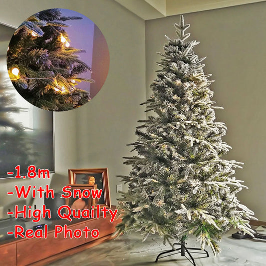 *CLEARANCE* Christmas Tree Artificial Xmas Pine Tree WITH SNOW 180cm